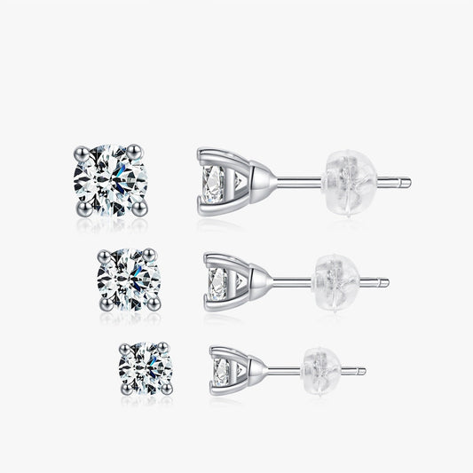 Moissanite 1CT 2CT D Color VVS1 EX Luxury Stud