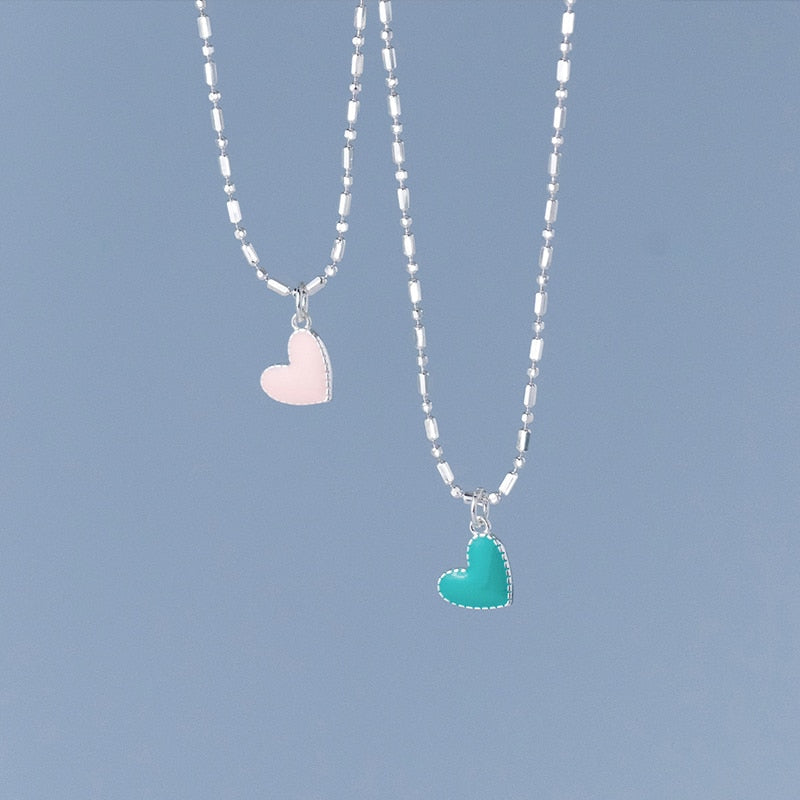 Mini Rainbow Color Heart Necklace