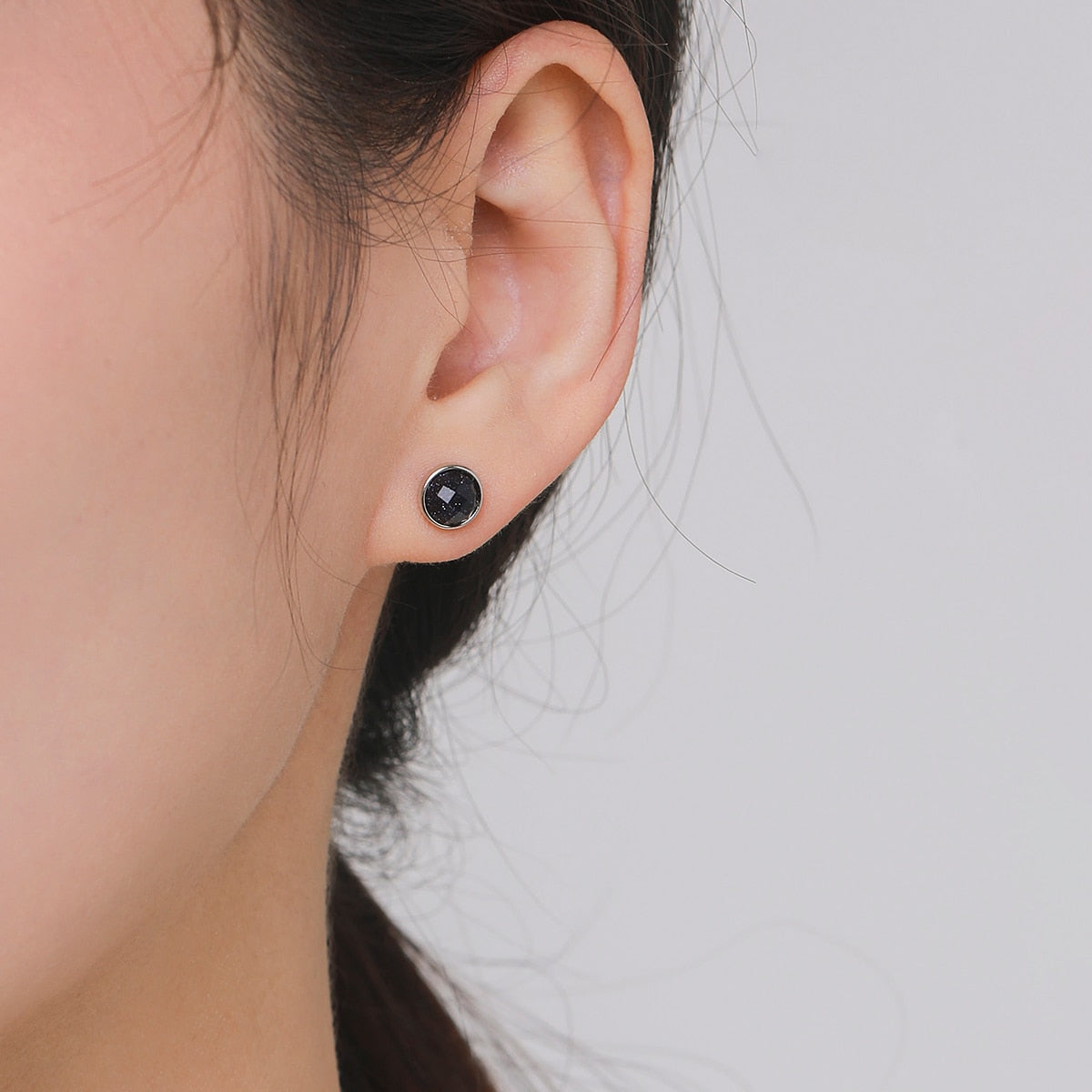 Natural Aventurine Round Stud Earrings
