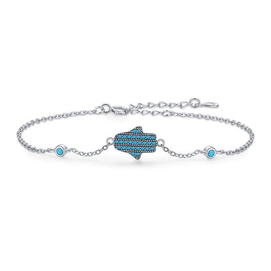 Cute Hand Natural Turquoise Bracelet - RawaJewels
