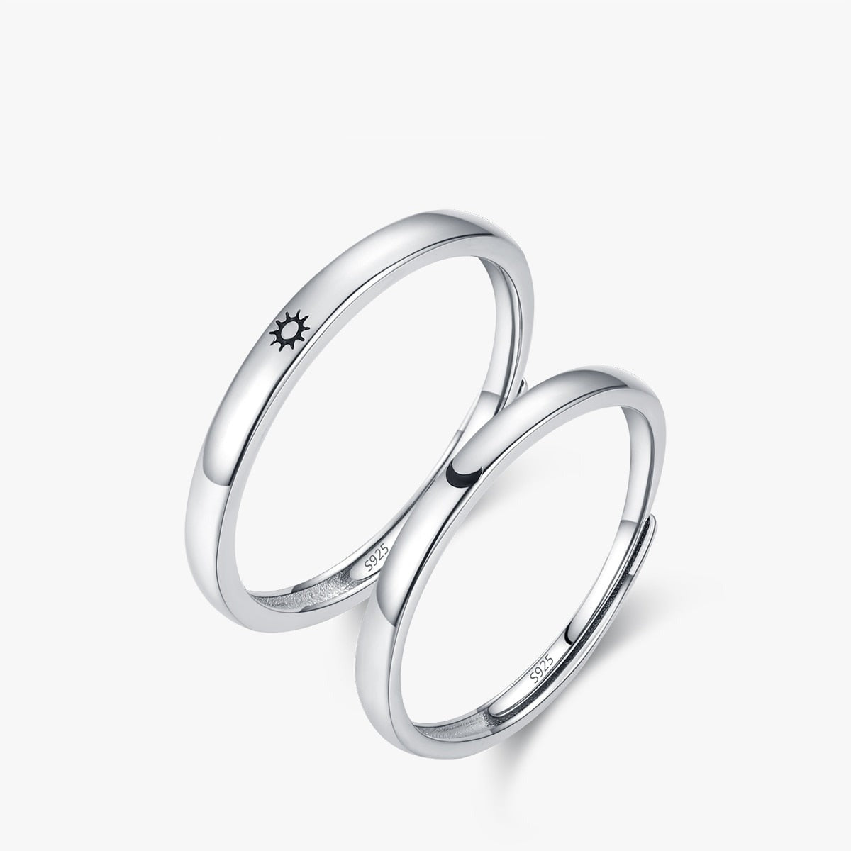 Romantic Moon Sun Rings For Couple