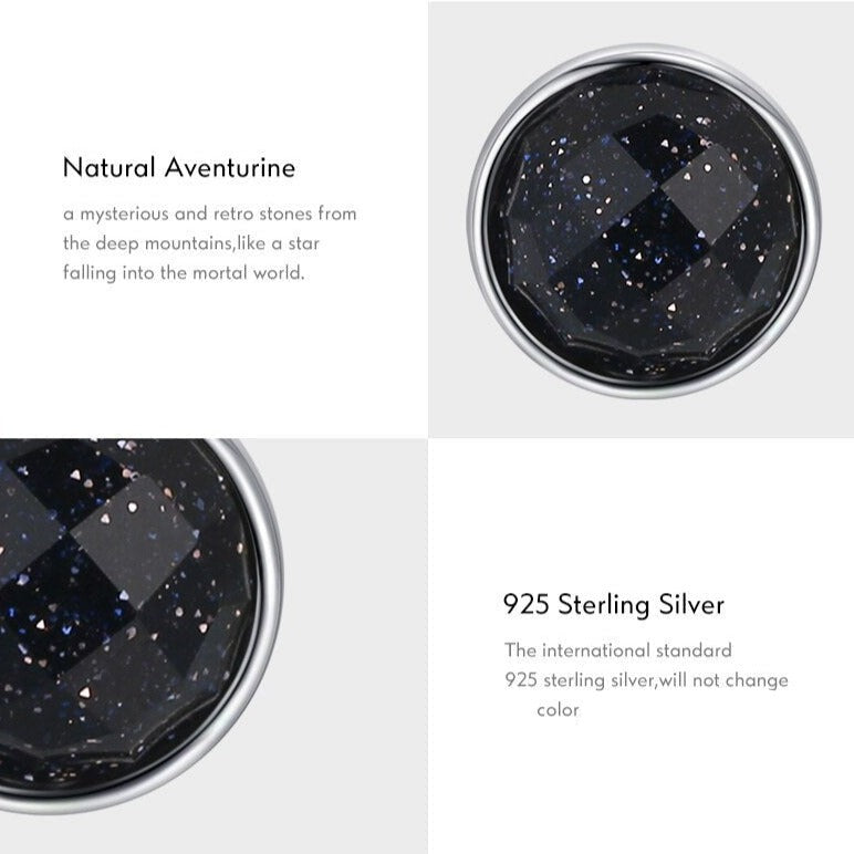 Natural Aventurine Round Stud Earrings