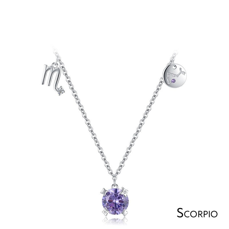Twelve Constellation Necklaces with Stones - RawaJewels