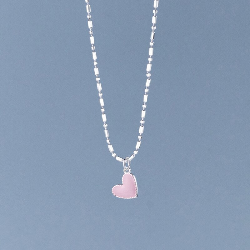 Mini Rainbow Color Heart Necklace