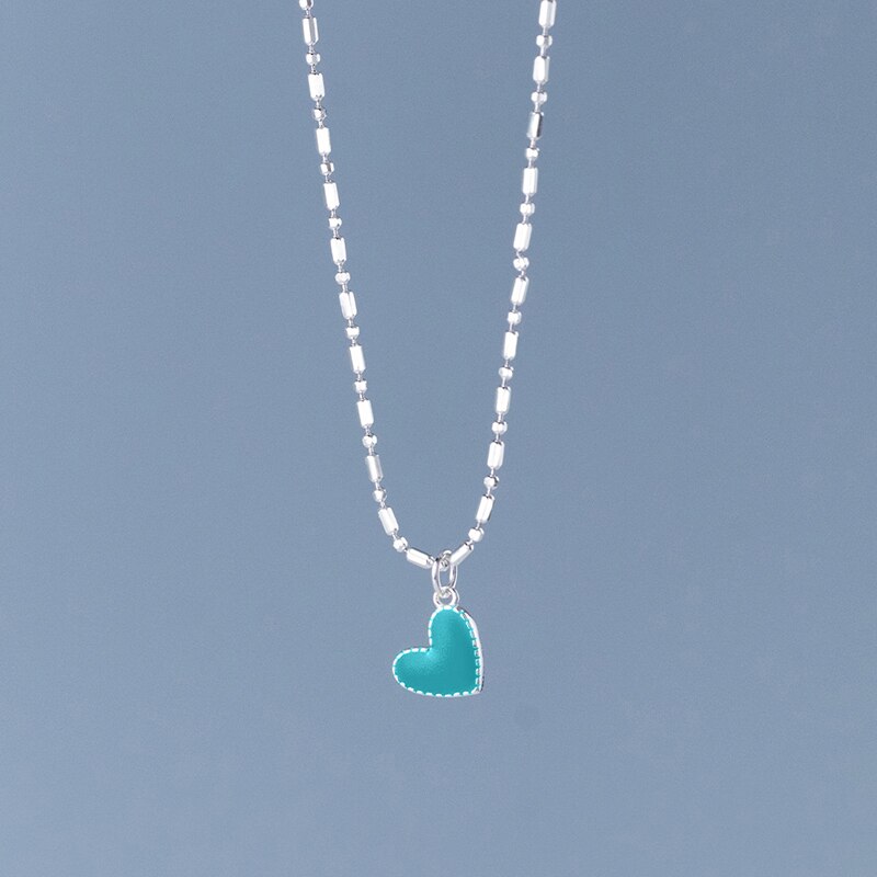 Mini Rainbow Color Heart Necklace