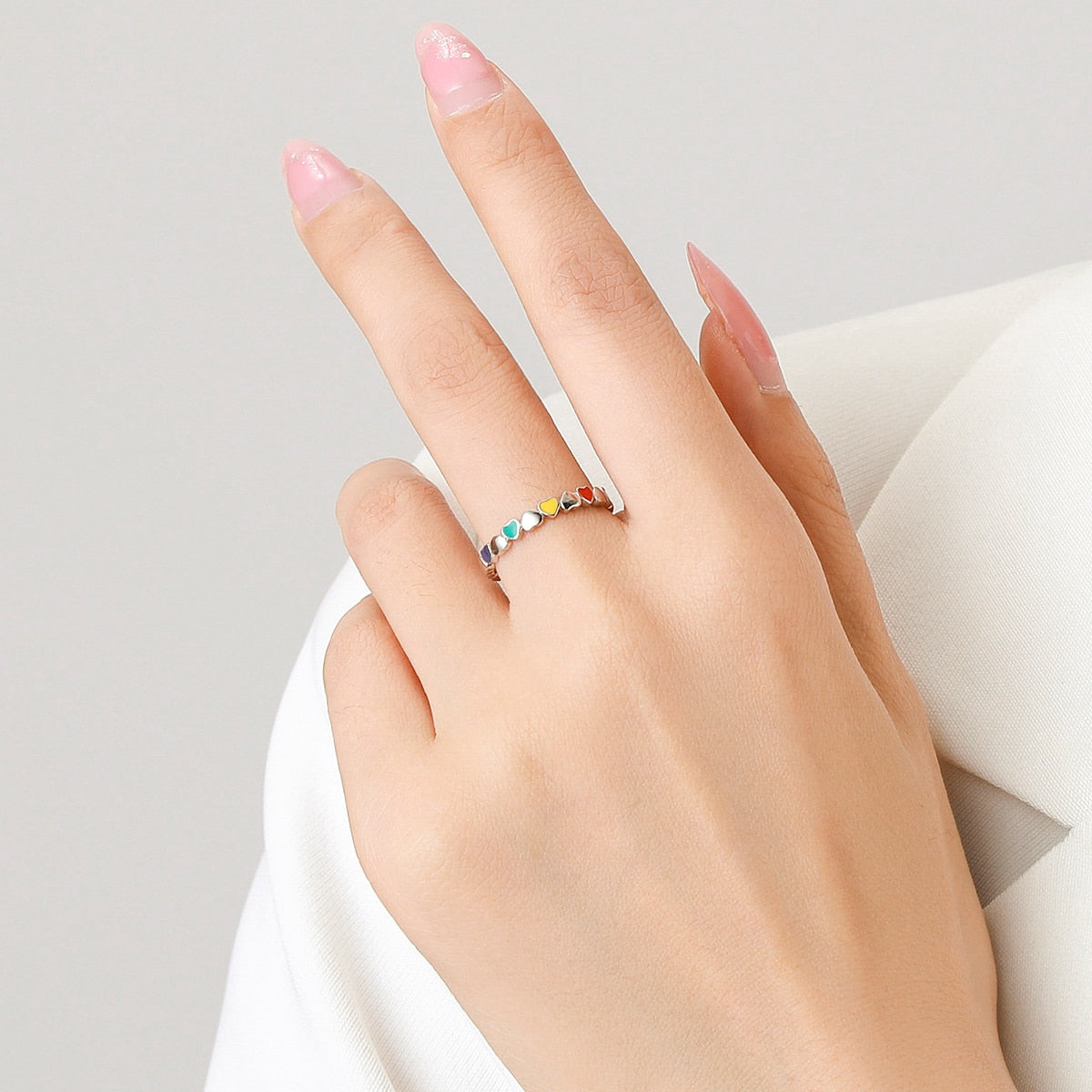 Heart Star Infinite Rainbow Rings