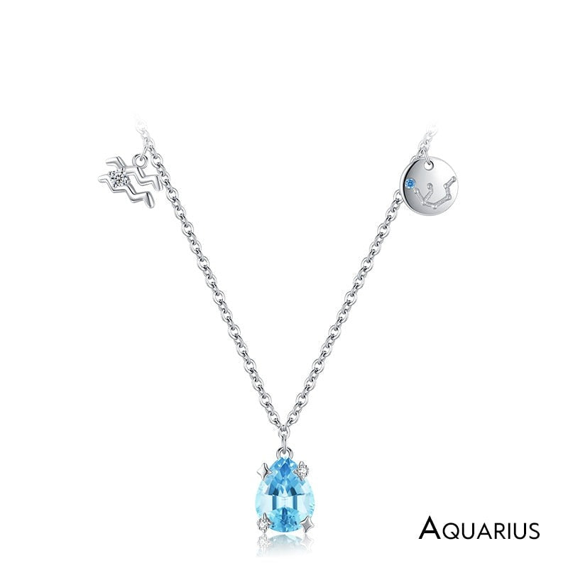 Twelve Constellation Necklaces with Stones - RawaJewels