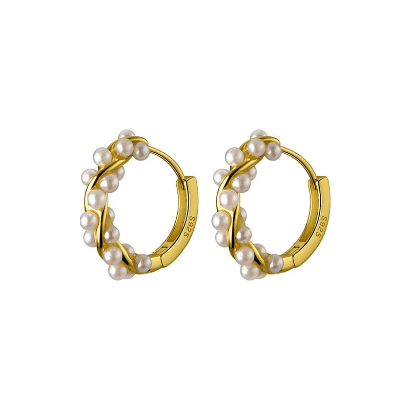 Twine Pearl Hoop Earrings