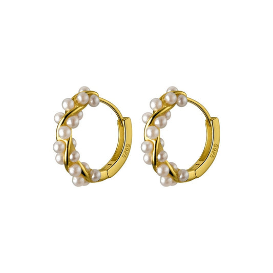 Twine Pearl Hoop Earrings