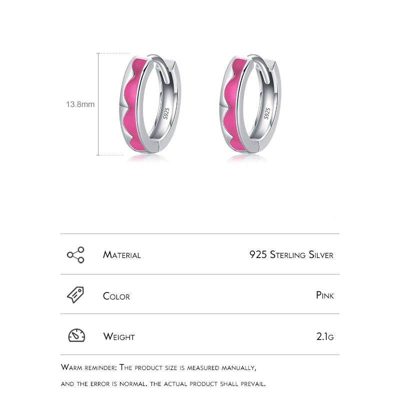 Pink Ripple Hoop Earrings - RawaJewels