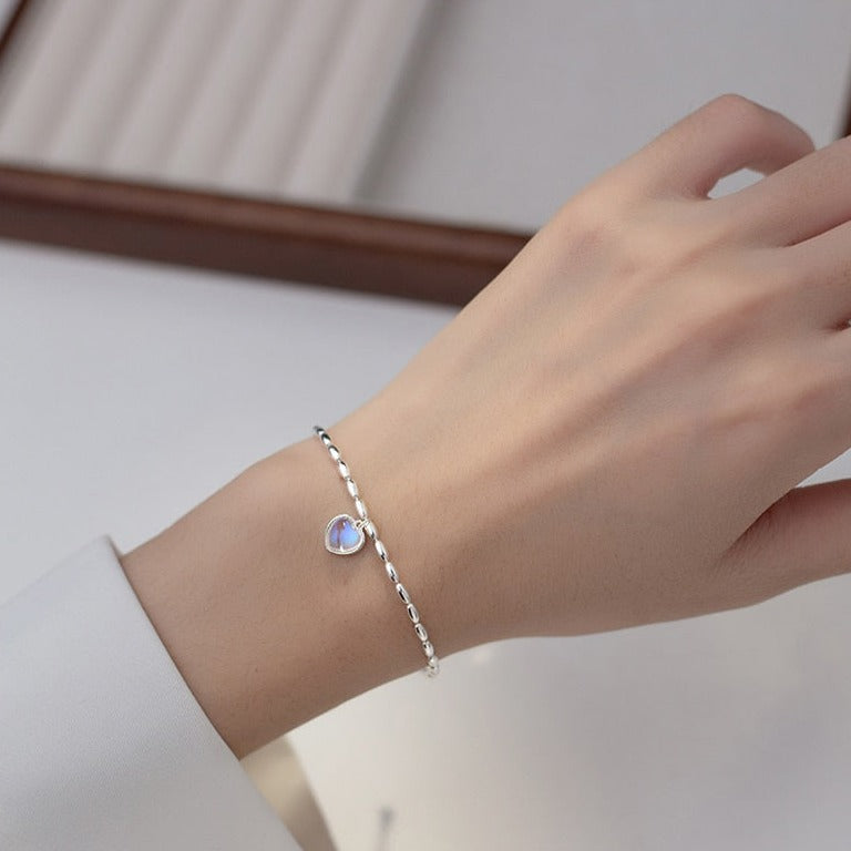 Heart Moonstone Bracelet
