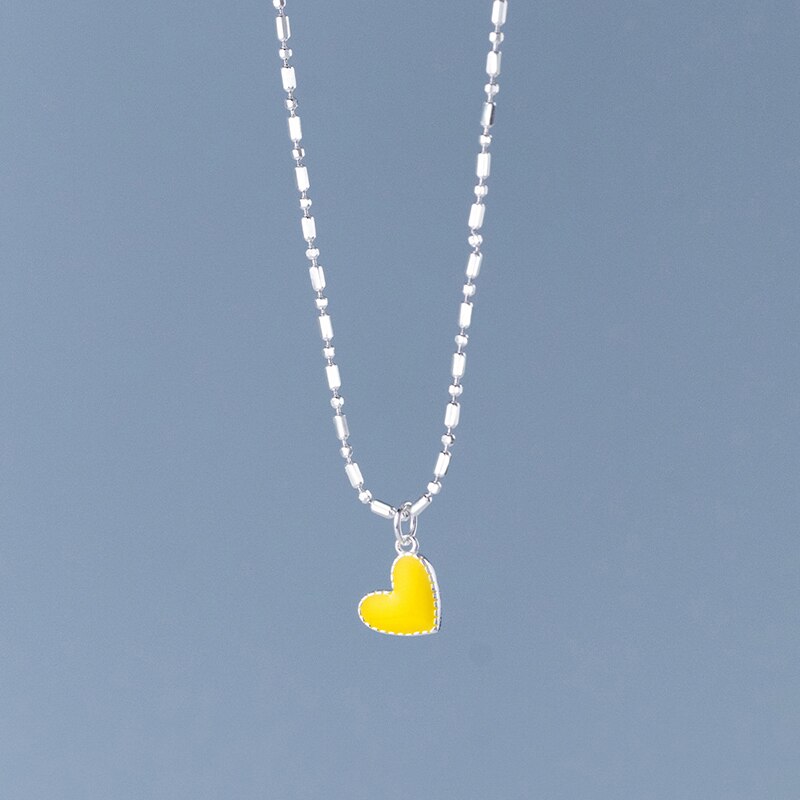 Mini Rainbow Color Heart Necklace