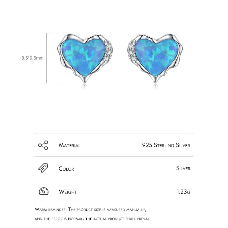 Opal Heart Earrings - RawaJewels