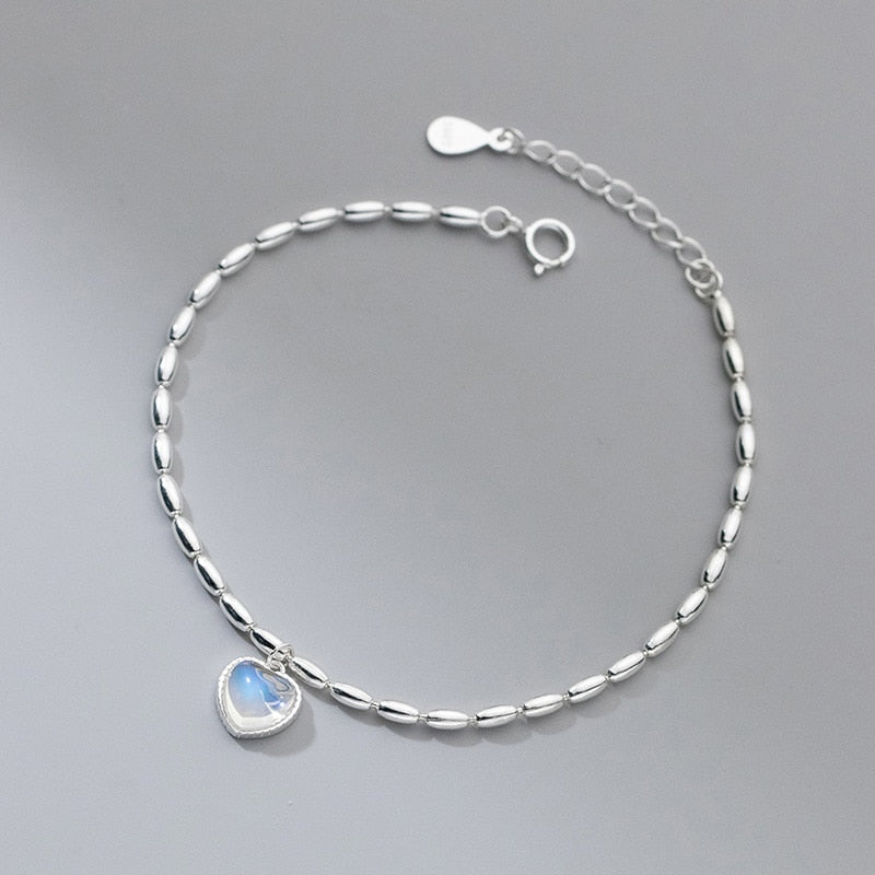 Heart Moonstone Bracelet