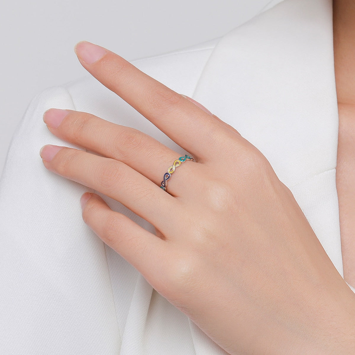Heart Star Infinite Rainbow Rings