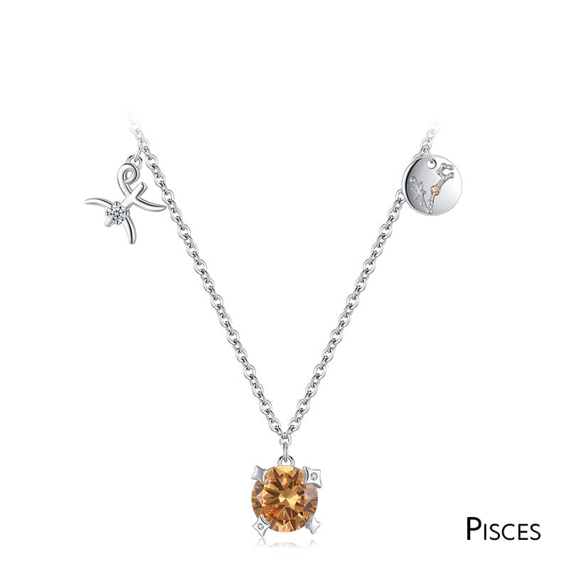 Twelve Constellation Necklaces with Stones - RawaJewels
