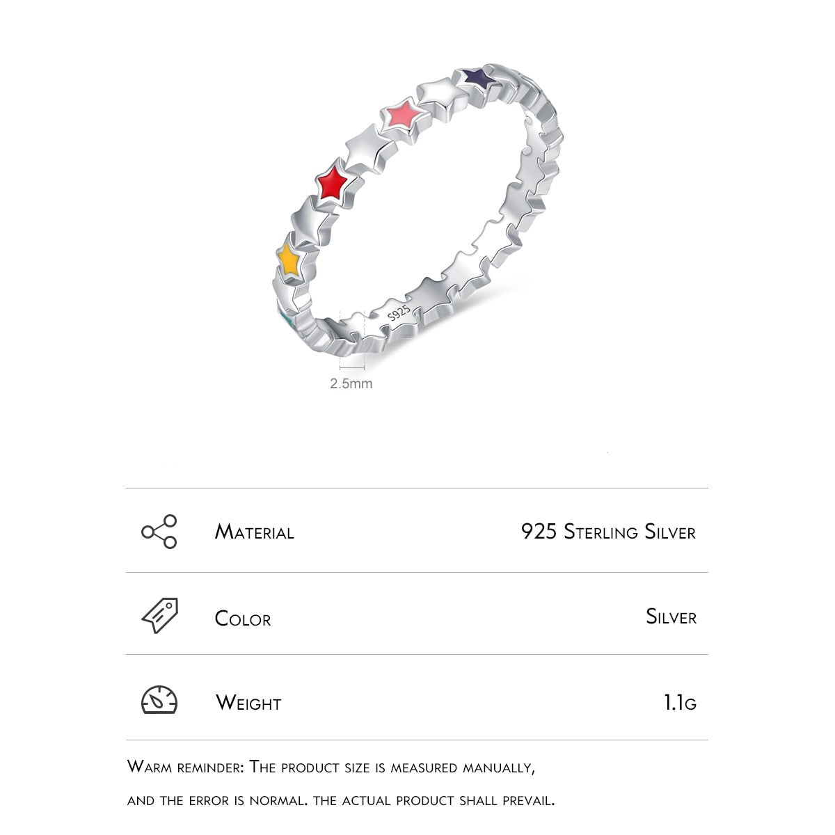 Heart Star Infinite Rainbow Rings