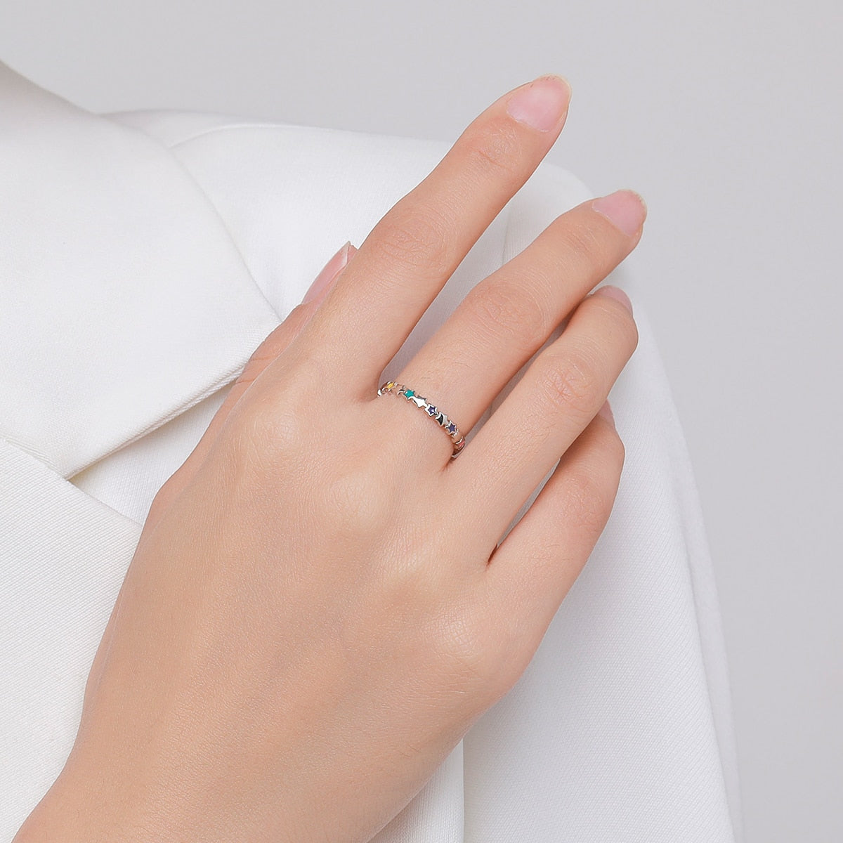Heart Star Infinite Rainbow Rings