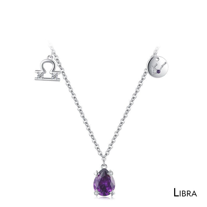 Twelve Constellation Necklaces with Stones - RawaJewels
