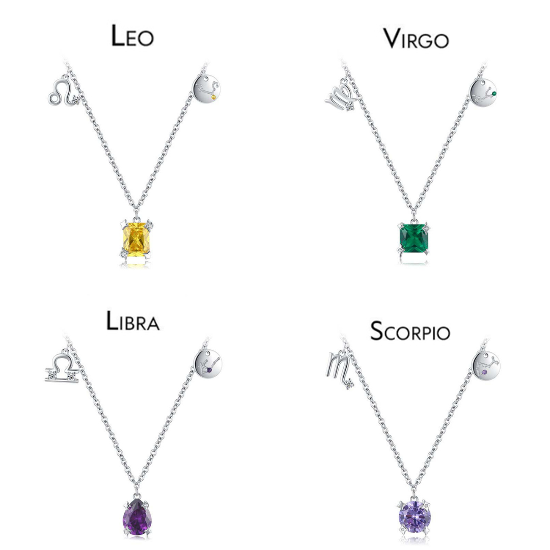 Twelve Constellation Necklaces with Stones - RawaJewels