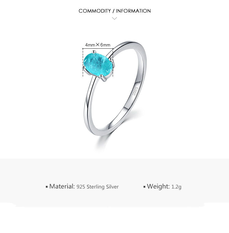 Blue Oval Paraiba Tourmaline Ring - RawaJewels