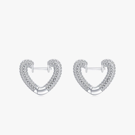 Silver Hearts Ear Buckles - RawaJewels