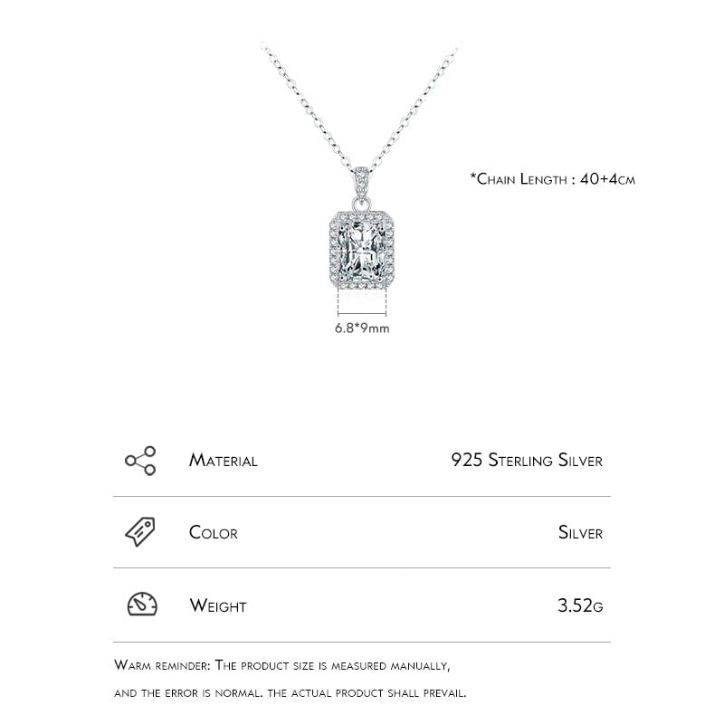 Rectangle Sparkling Necklace - RawaJewels