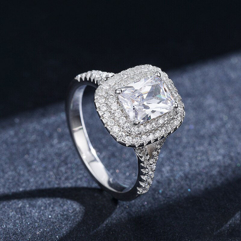 Rectangle Cushion Sparkling Ring - RawaJewels