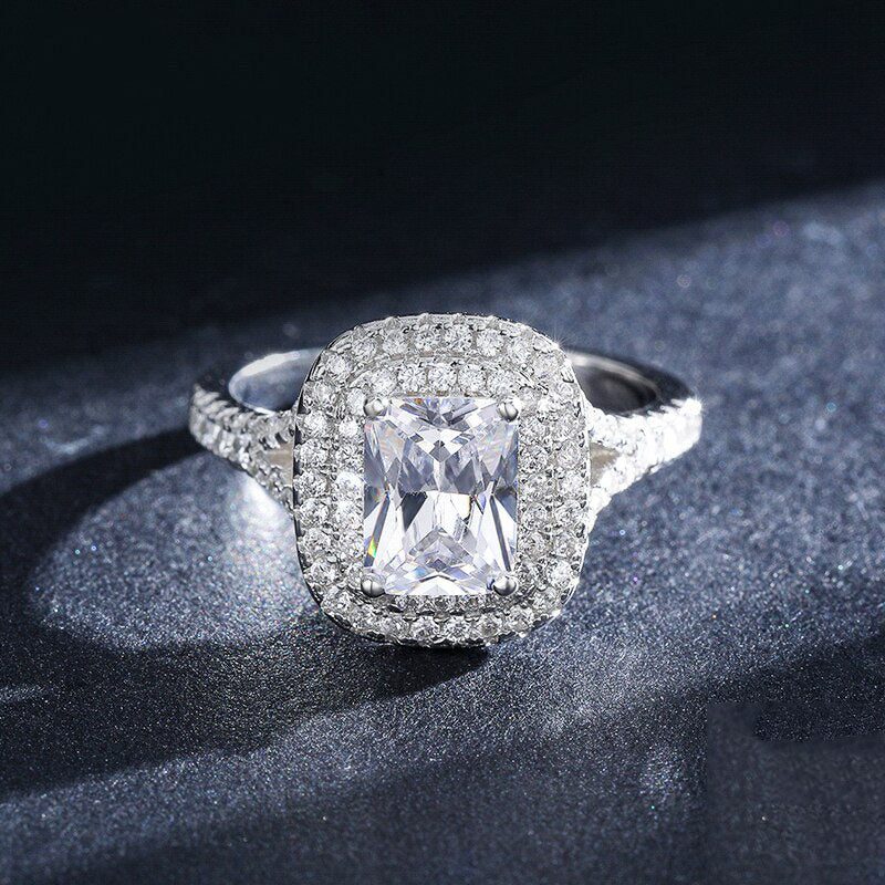 Rectangle Cushion Sparkling Ring - RawaJewels