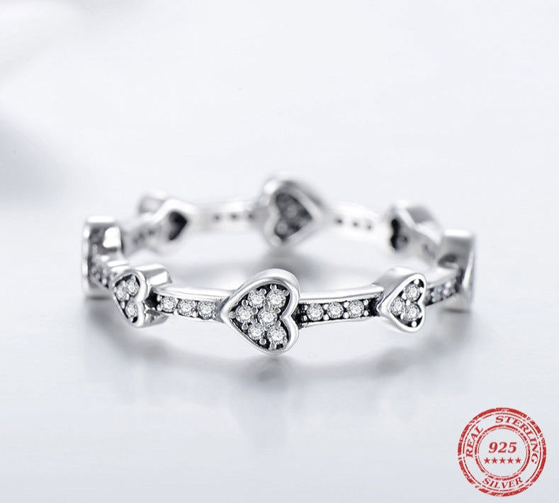 Hearts Ring & Earrings Jewelry Set - RawaJewels