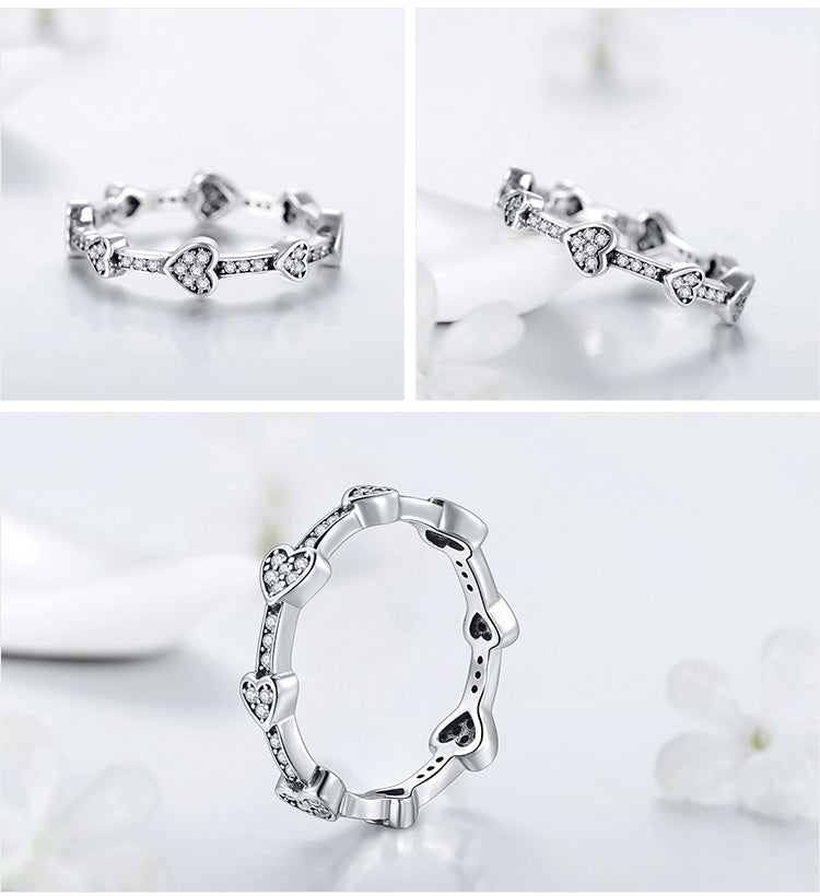 Hearts Ring & Earrings Jewelry Set - RawaJewels