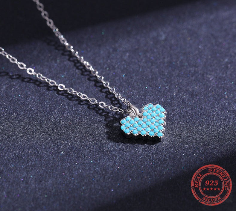 Turqoise Heart Necklace - RawaJewels