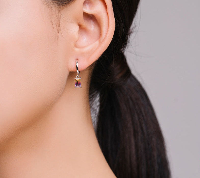 Purple Tourmaline Drop Earrings - RawaJewels