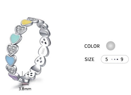 Colorful Love Earring & Ring Jewelry Set - RawaJewels