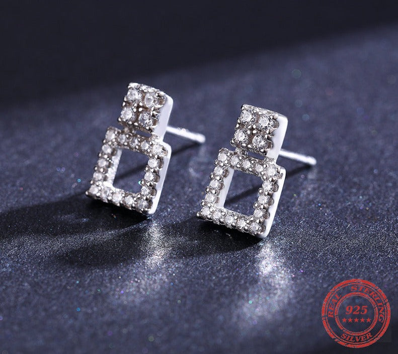 Double Square Earrings - RawaJewels
