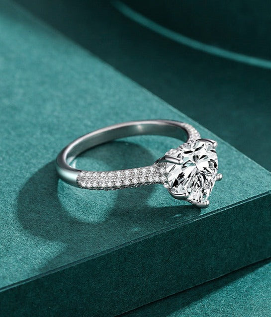 Romantic Heart Ring & Earrings Jewelry Set - RawaJewels