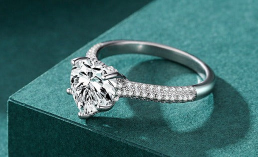 Romantic Heart Ring & Earrings Jewelry Set - RawaJewels