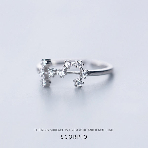 Twelve Constellations Ring - adjustable ring