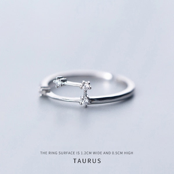 Twelve Constellations Ring - adjustable ring