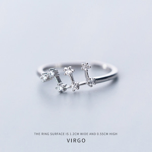Twelve Constellations Ring - adjustable ring