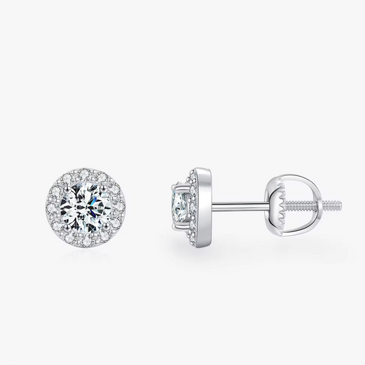 Bashful Moissanite Stud Earrings