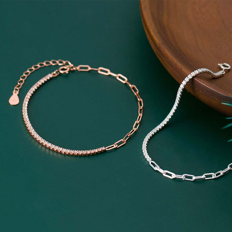 Oval Interlock Asymmetry Bracelet