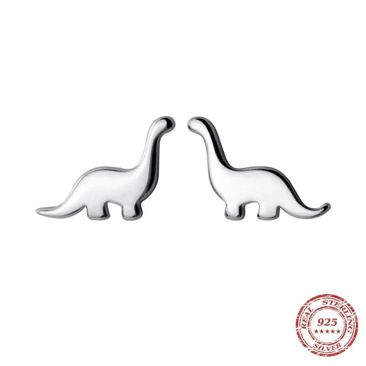 Cute Tiny Dinosaur Silver Stud Earrings