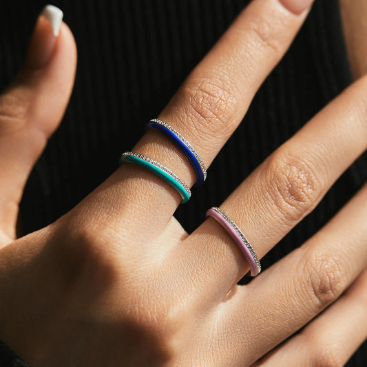 9 Styles Colorful Enamel Stackable Rings