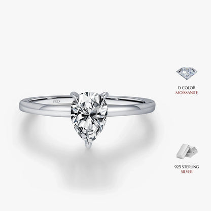 Pear Cut Moissanite Ring