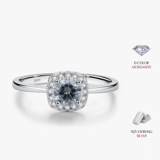 Gray Moissanite Ring