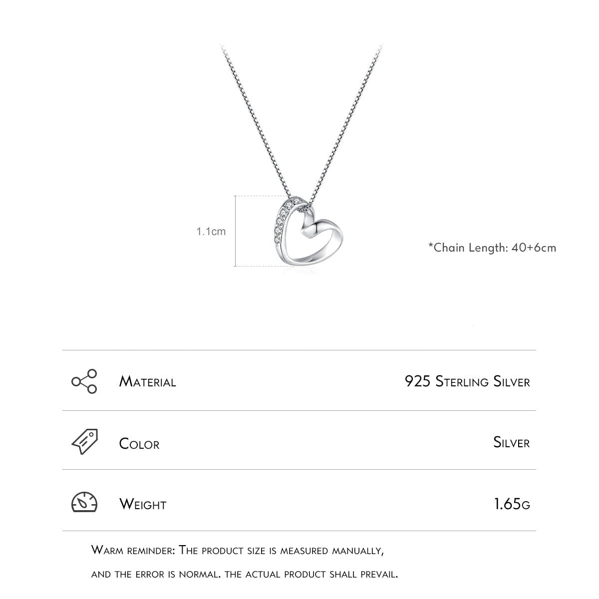 Silver Romantic Heart Necklace