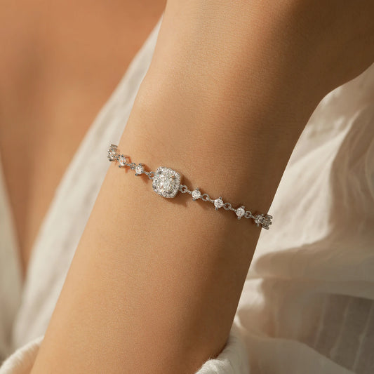 Awesome Moissanite Geometric Charm Jewelry Set