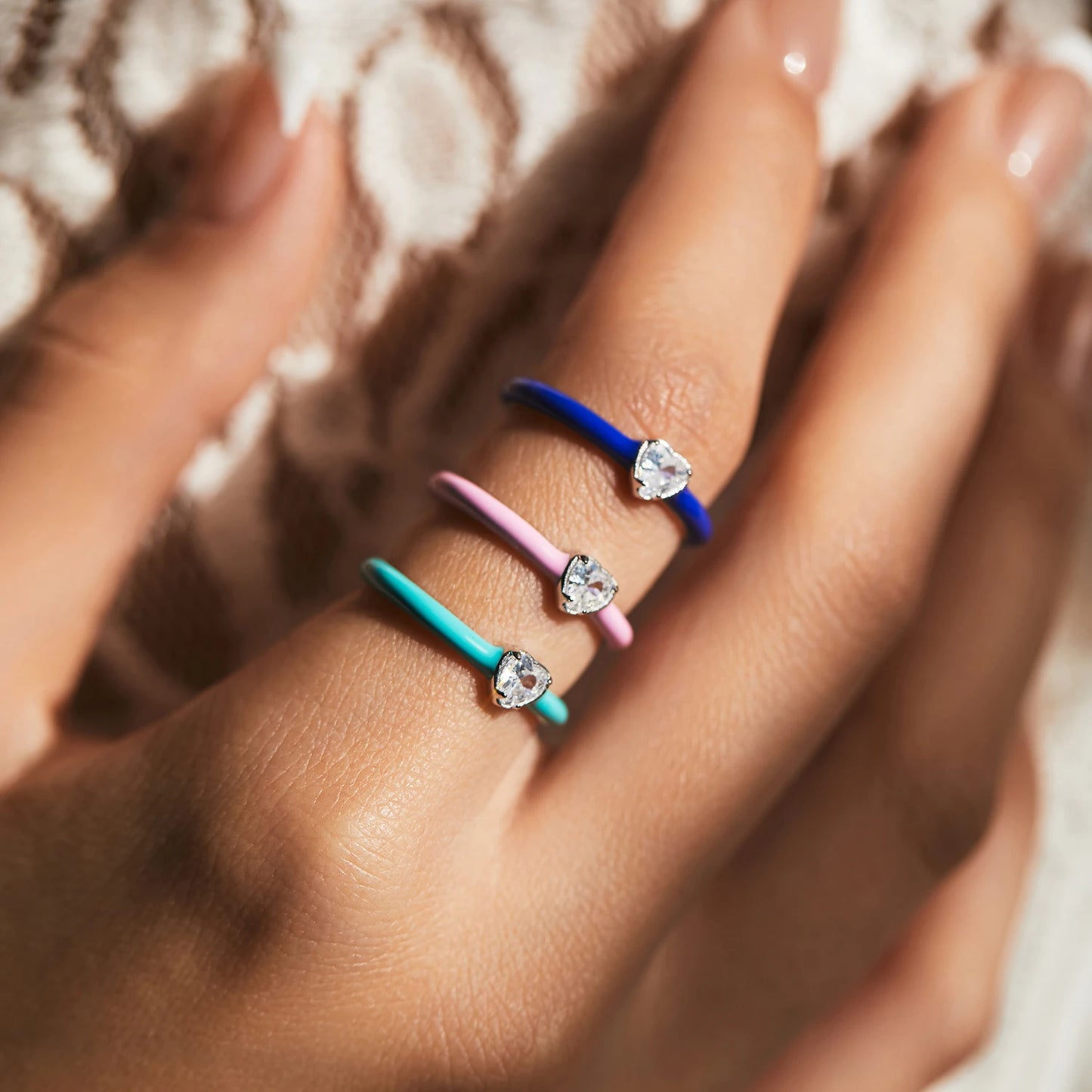 9 Styles Colorful Enamel Stackable Rings