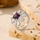 Luxury Ascher Cut Violet Flower Ring